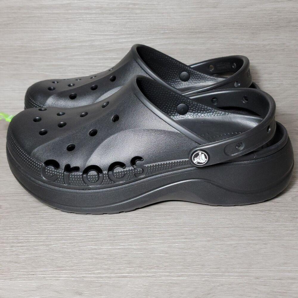 Crocs Women's Baya Platform Clog Slip On Comfort Sandal Shoes Size 11 Black New